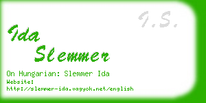 ida slemmer business card